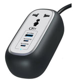 OlivLife Oval 5-in-1 desktop extension board white – AC sockets, USB-A QC and USB-C PD fast charging compact power strip with USB port India