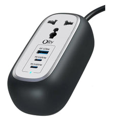 OlivLife Oval 5-in-1 desktop extension board white – AC sockets, USB-A QC and USB-C PD fast charging compact power strip with USB port India