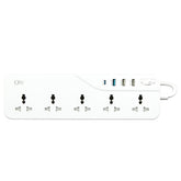 OlivLife 9-in-1 extension board – 5 universal AC sockets and 4 USB charging ports, 3-metre heavy-duty cord, wall-mountable extension board India