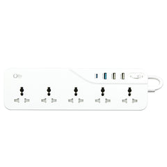 OlivLife 9-in-1 extension board – 5 universal AC sockets and 4 USB charging ports, 3-metre heavy-duty cord, wall-mountable extension board India