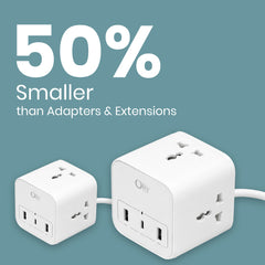 OlivLife POWERHUB 20 6 Socket Extension Boards (White, 2.5 m, With USB Port)
