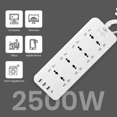 OlivLife 12-in-1 extension board wall-mounted – 8 sockets 4 USB fast charging heavy-duty power hub for home office India