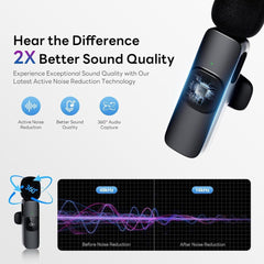 OlivLife wireless lapel mic noise cancellation for studio-clean audio in any environment
