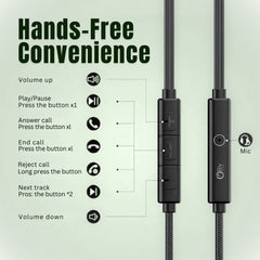 OlivLife USB-C Wired Earphones with Mic