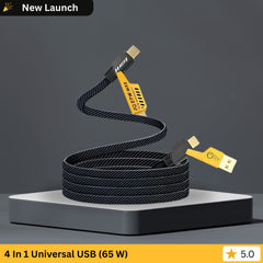 OlivLife 4-in-1 cable USB-A USB-C Lightning Micro-USB connectors for iPhone Android MacBook