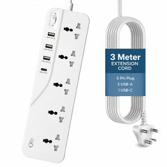 OlivLife Oliv-One-X extension board with 5 sockets 3 USB-A 20W Type-C PD – best extension board