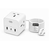 OlivLife PowerHub 20 compact cube extension board with 3 sockets QC 18W USB-A 20W Type-C PD