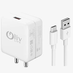 OlivLife Universal Smart Phone Charger Cable (12W & Type-C)