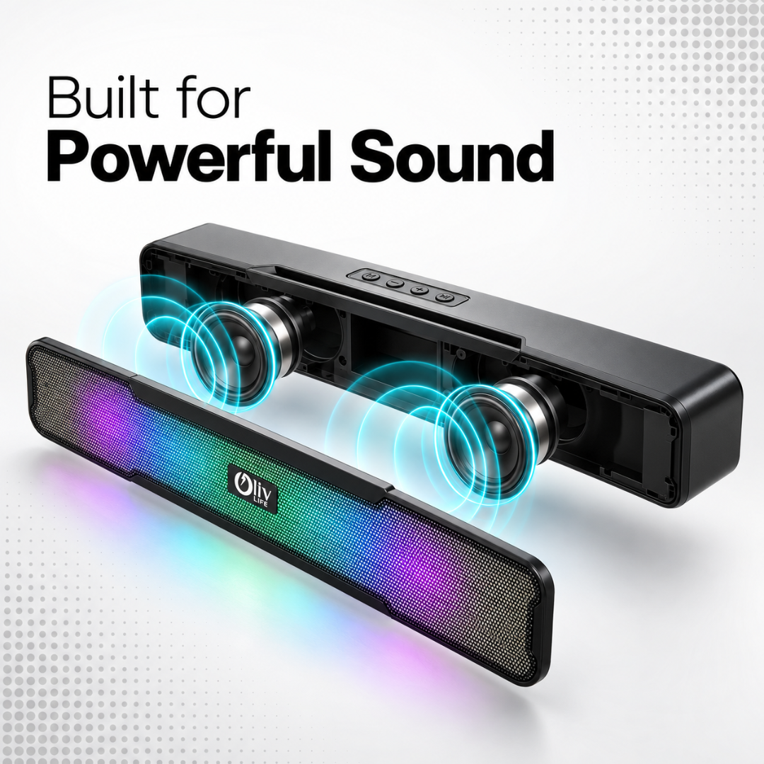 OlivLife Wireless Bluetooth Soundbar with Deep Bass