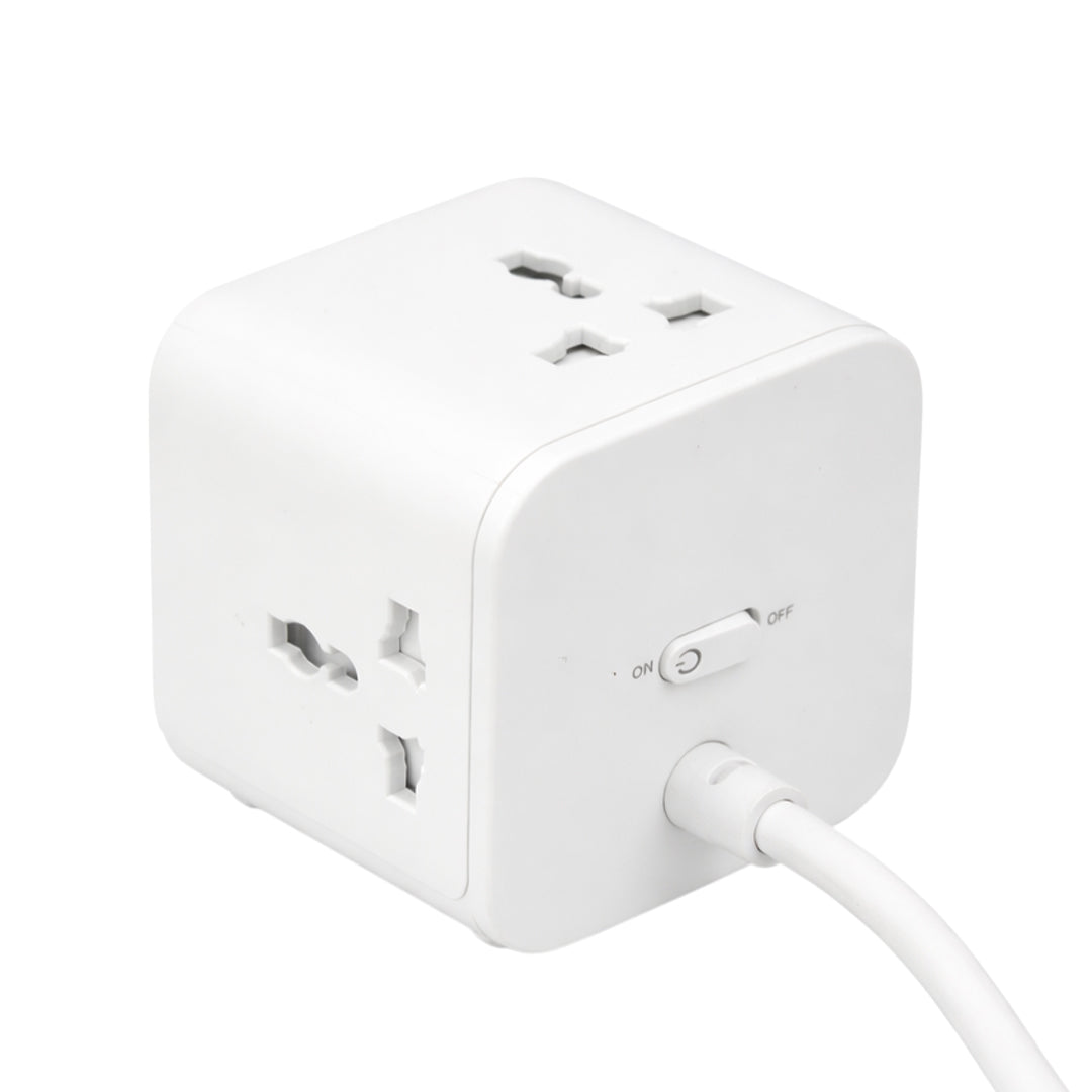 OlivLife POWERHUB 20 6  Socket Extension Boards (White, 2.5 m, With USB Port)
