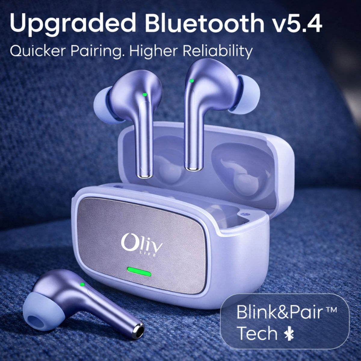 OlivLife Velo Wireless Earbuds – Hybrid ANC, Deep Bass, Crystal-Clear Mic | Bluetooth 5.3 | 30Hr Playtime