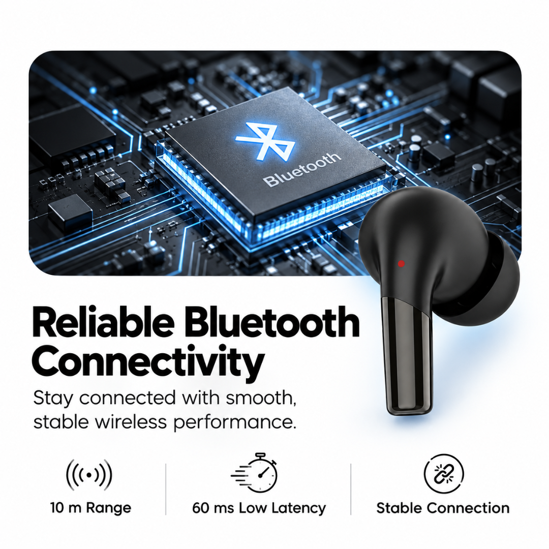 OlivLife Airdopes OL165 Wireless Earbuds with Deep Bass & IPX5 | Low Latency Gaming Mode