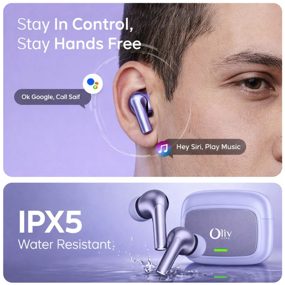 OlivLife Velo Wireless Earbuds – Hybrid ANC, Deep Bass, Crystal-Clear Mic | Bluetooth 5.3 | 30Hr Playtime