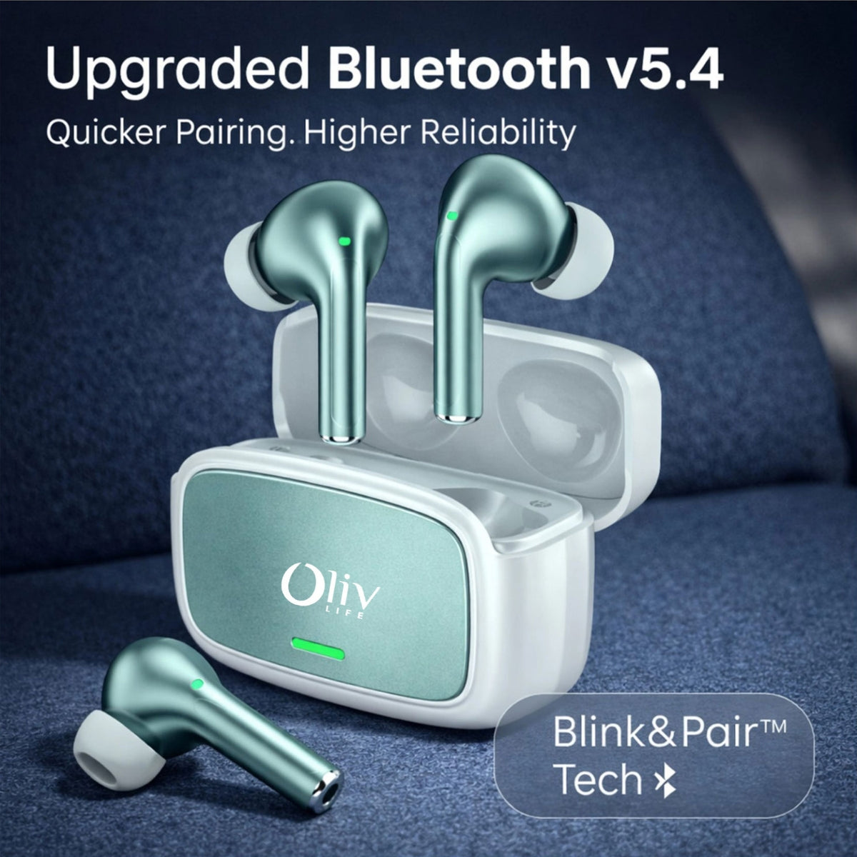 OlivLife Velo Wireless Earbuds – Hybrid ANC, Deep Bass, Crystal-Clear Mic | Bluetooth 5.3 | 30Hr Playtime