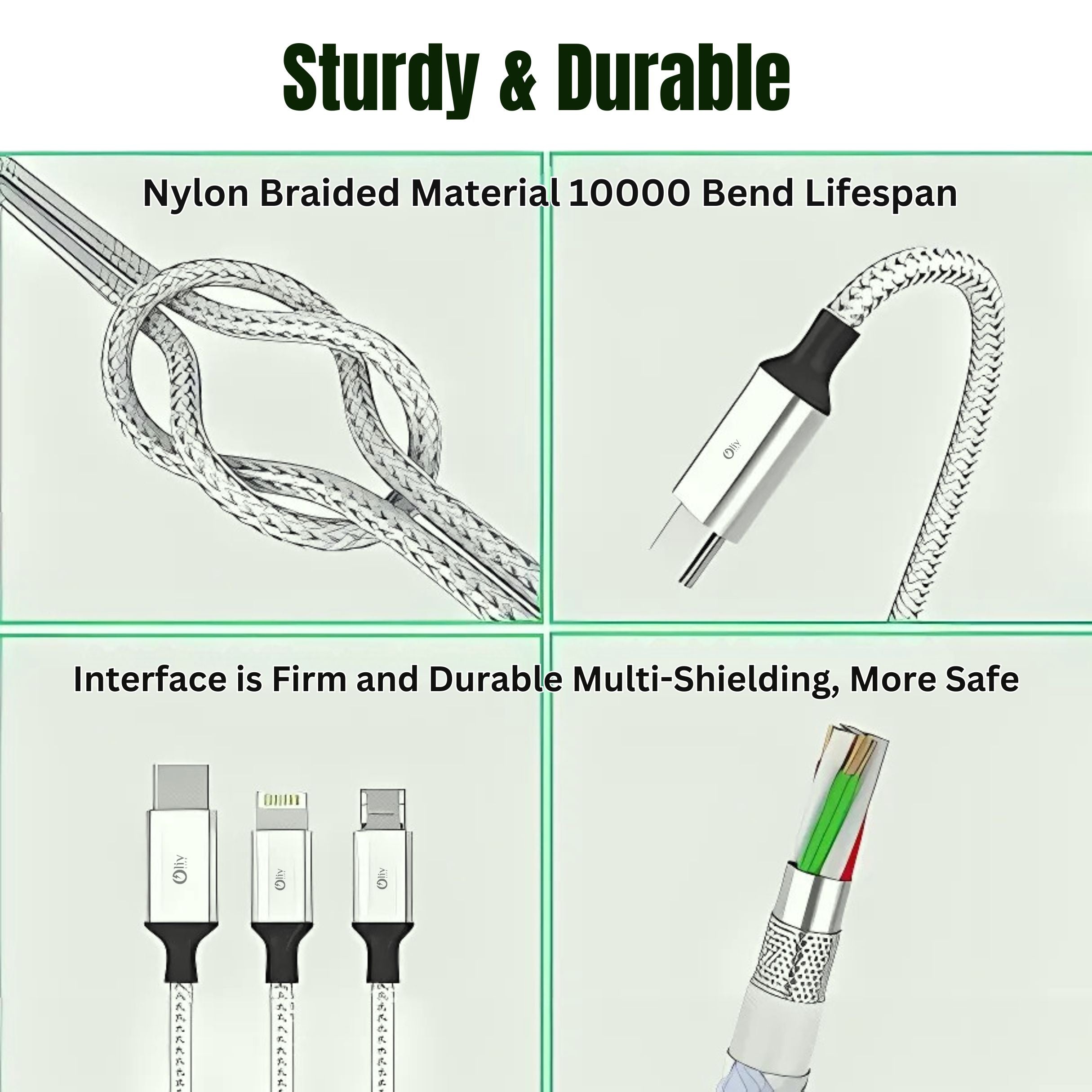 OlivLife 3 IN 1 Charging Cable (GREY)