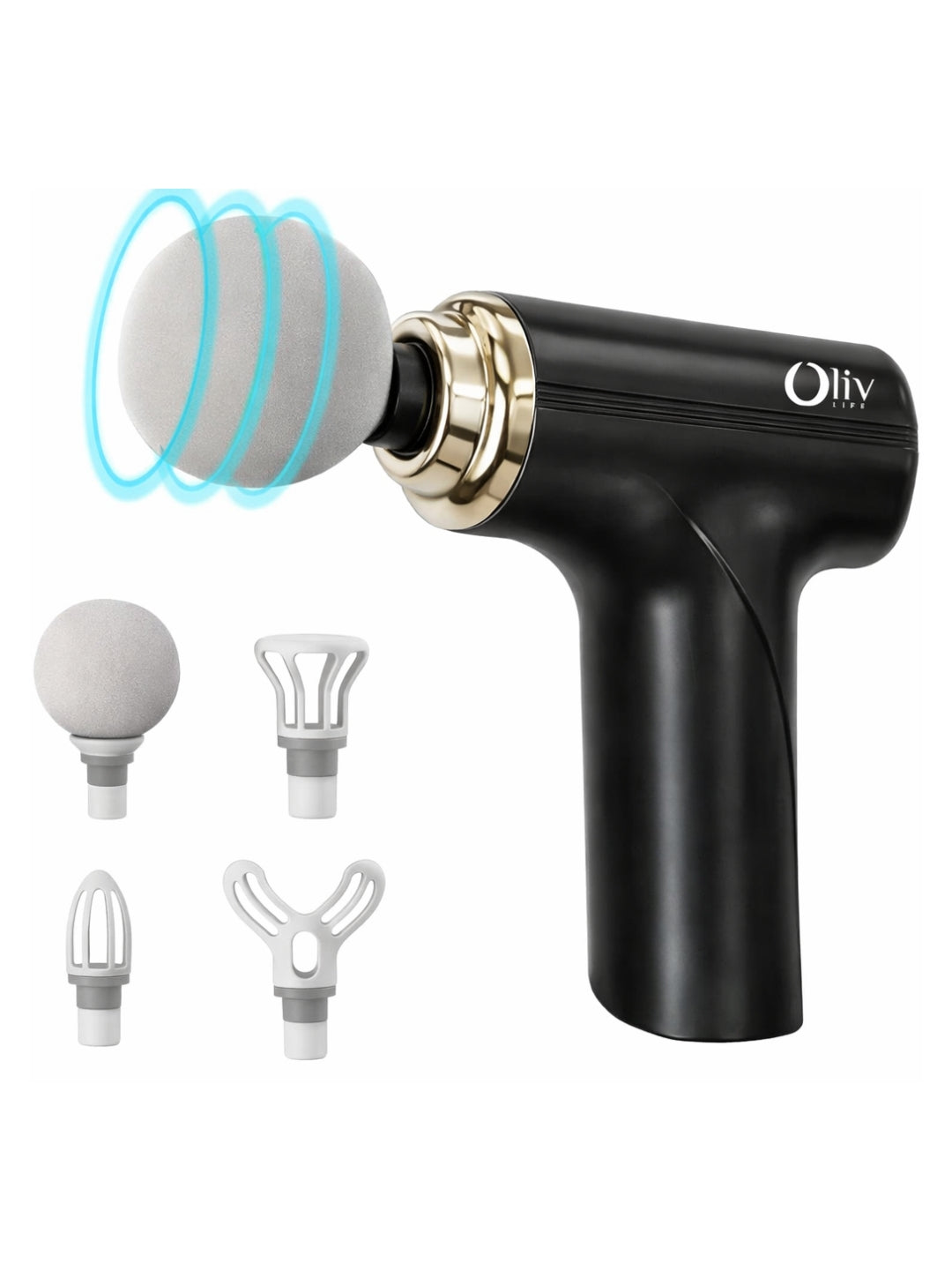 OlivLife Massage Gun with 4 Interchangeable Heads 