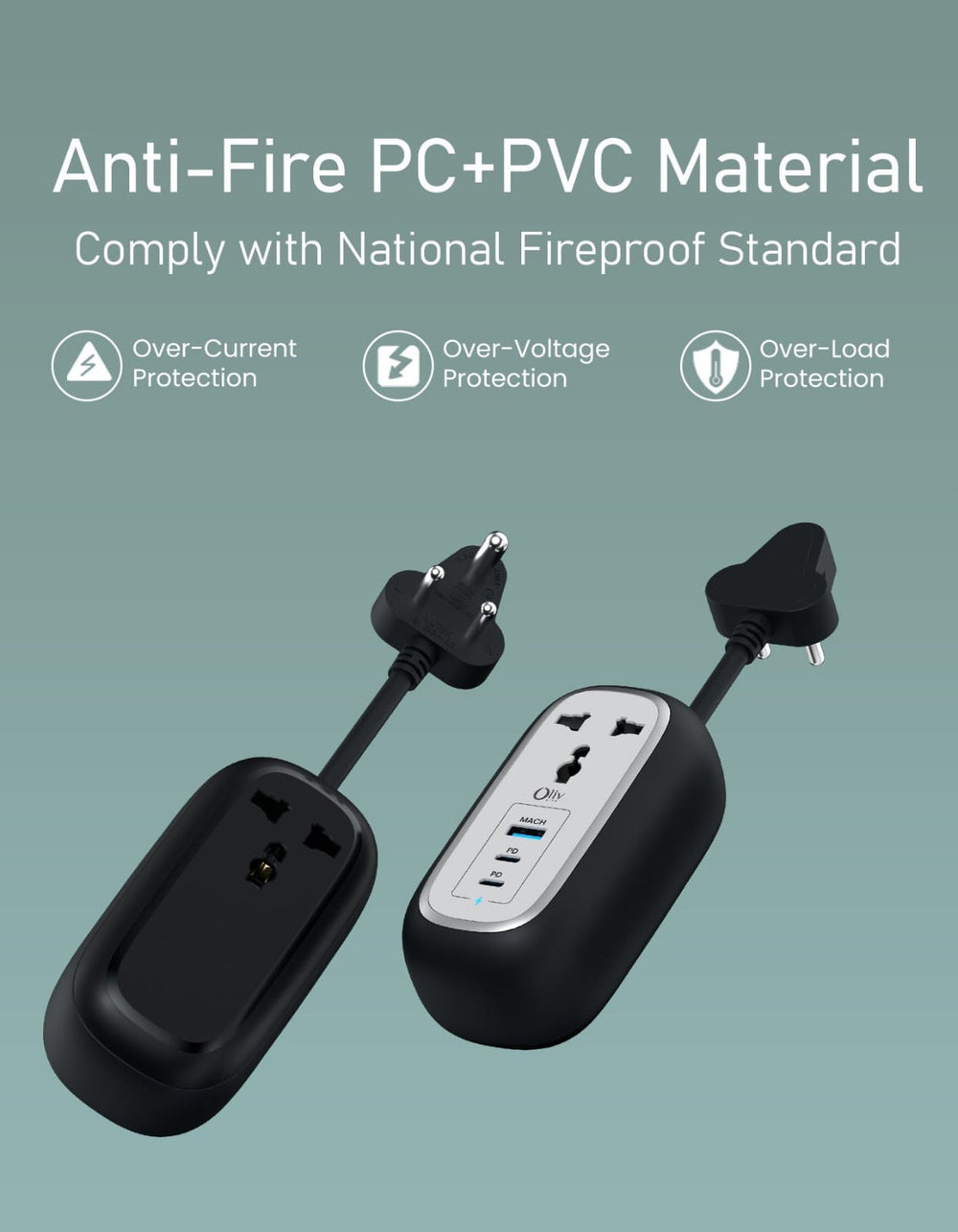 OlivLife PowerCore 1-metre stable current flow cable for high-sensitivity device protection India
