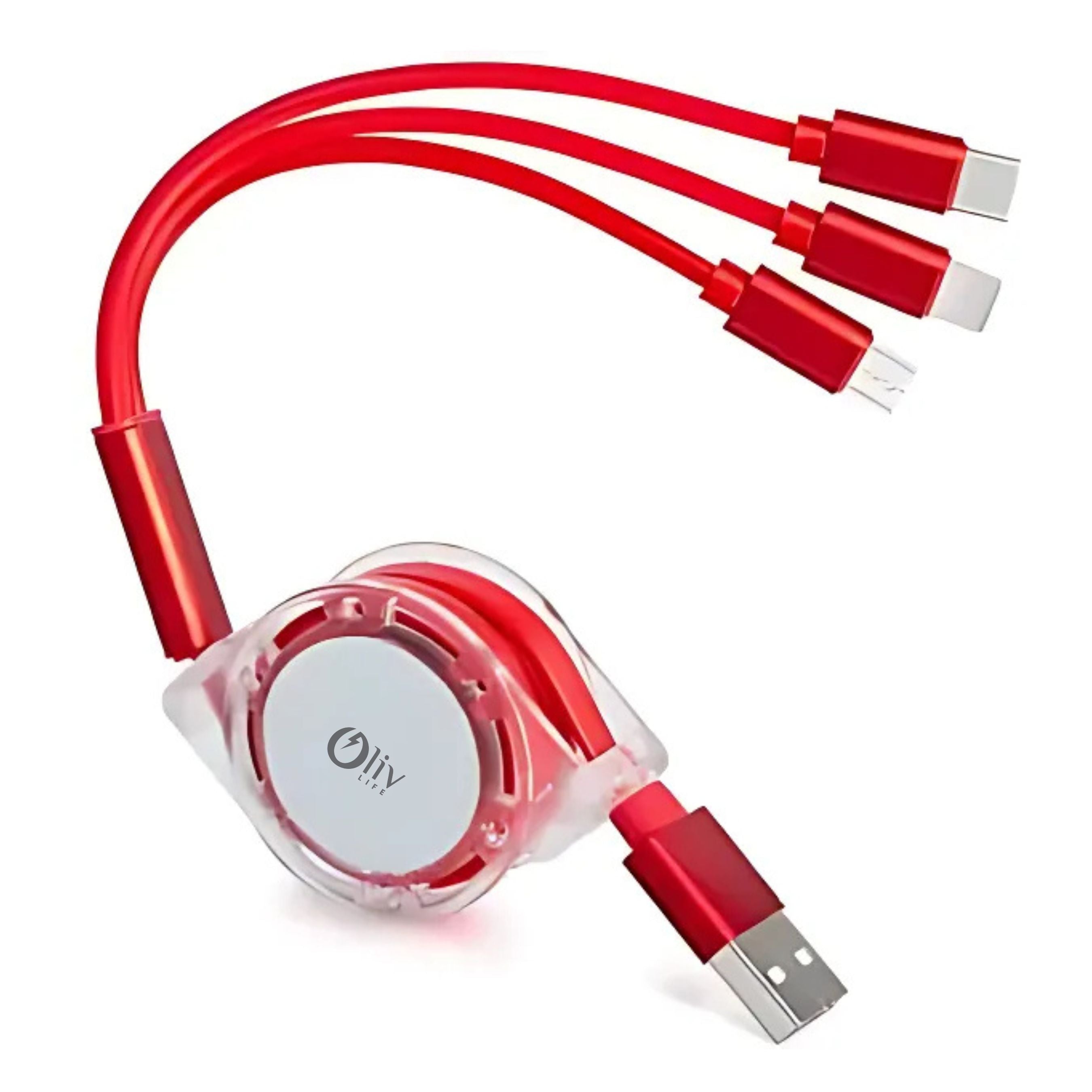 OlivLife 3-in-1 Fast Charging Cable | USB to Lightning, USB-C & Micro-USB