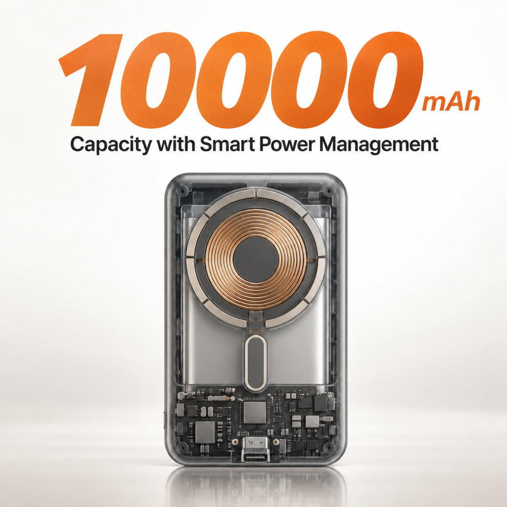 Olivlife 10000mAh wireless power bank with 15W magnetic charging