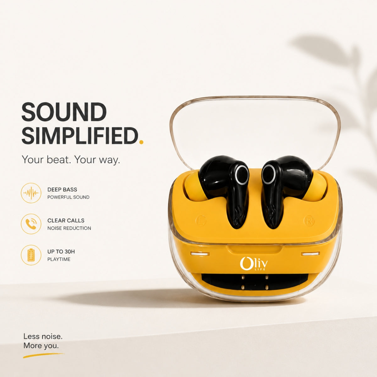 OlivLife Nero Wireless Earbuds with Deep Bass & ENC Mic | Bluetooth Earbuds for Calling and Gaming