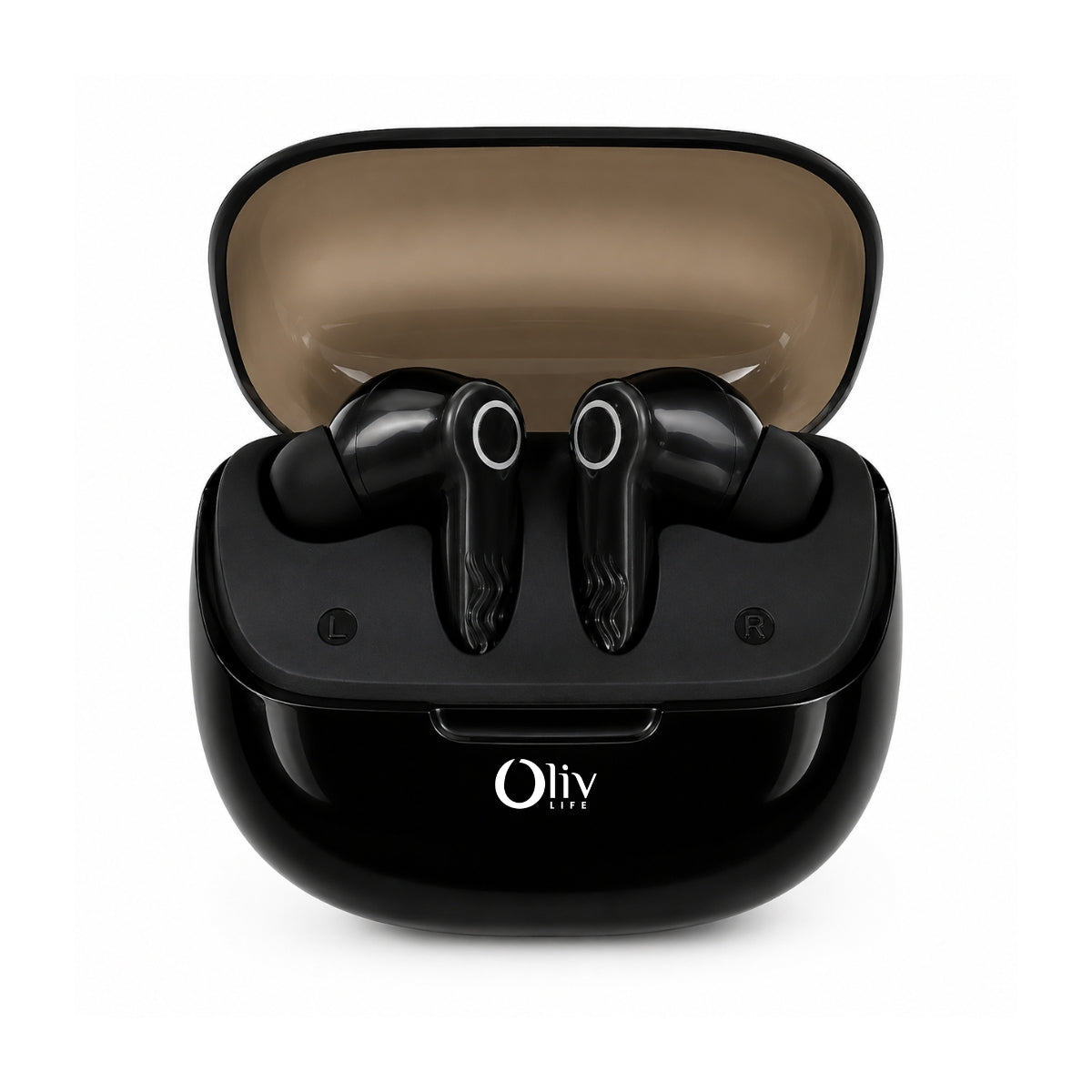 OlivLife Nero wireless earbuds with charging case