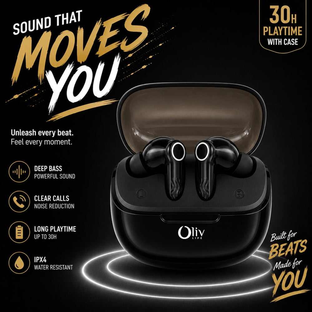 Wireless earbuds with ENC mic for clear voice calls