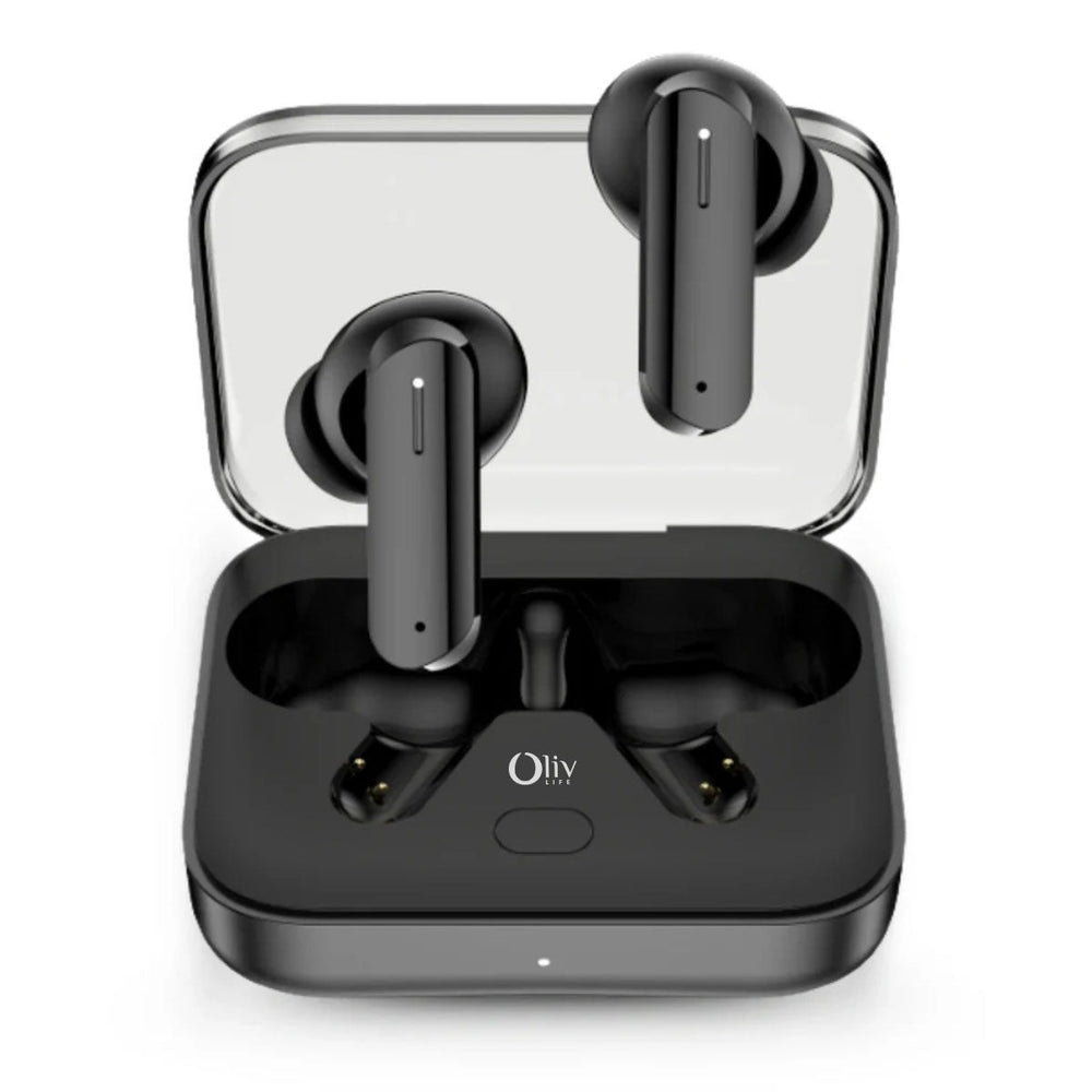 OlivLife Rivo Wireless Earbuds with charging case – deep bass Bluetooth earbuds with passive noise cancellation
