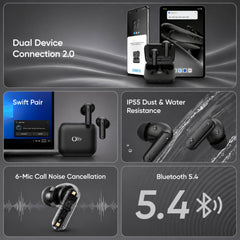 OlivLife Rivo earbuds features – Bluetooth 5.0, touch control, passive noise cancellation, deep bass, water resistant
