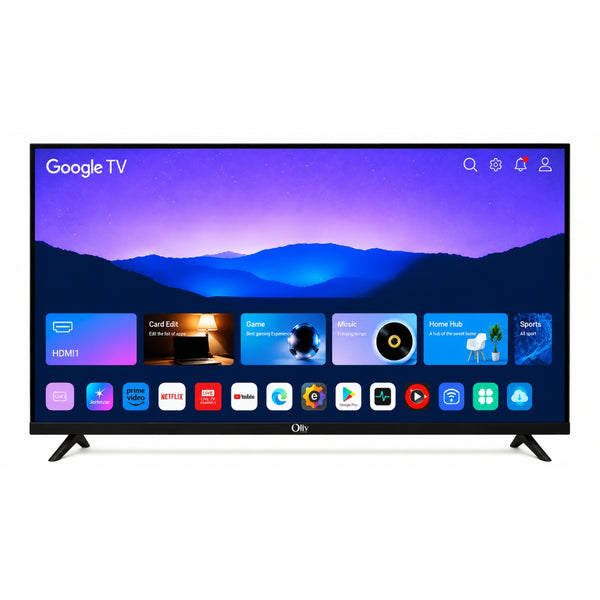 OlivLife 55 Inch 4K Ultra HD Smart Google LED TV | Dolby Audio with Voice Remote | Black