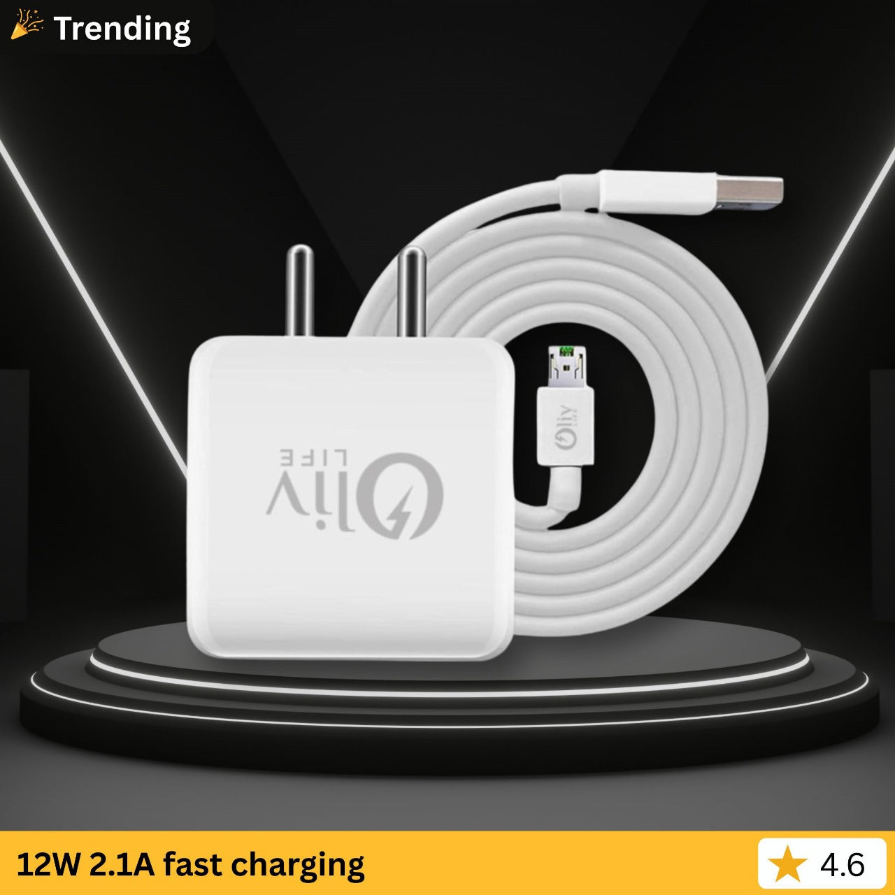 OlivLife Universal Smart Phone Charger Cable (12W & Type-C)