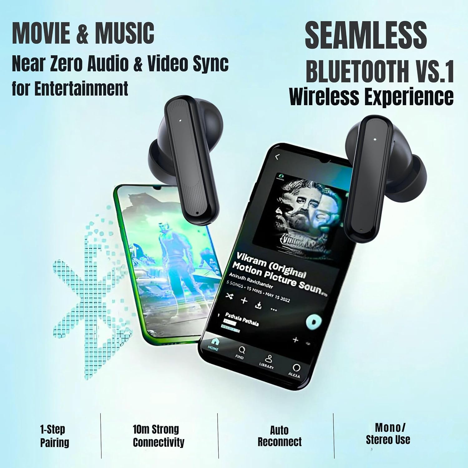 OlivLife Aura Wireless Earbuds with Deep Bass