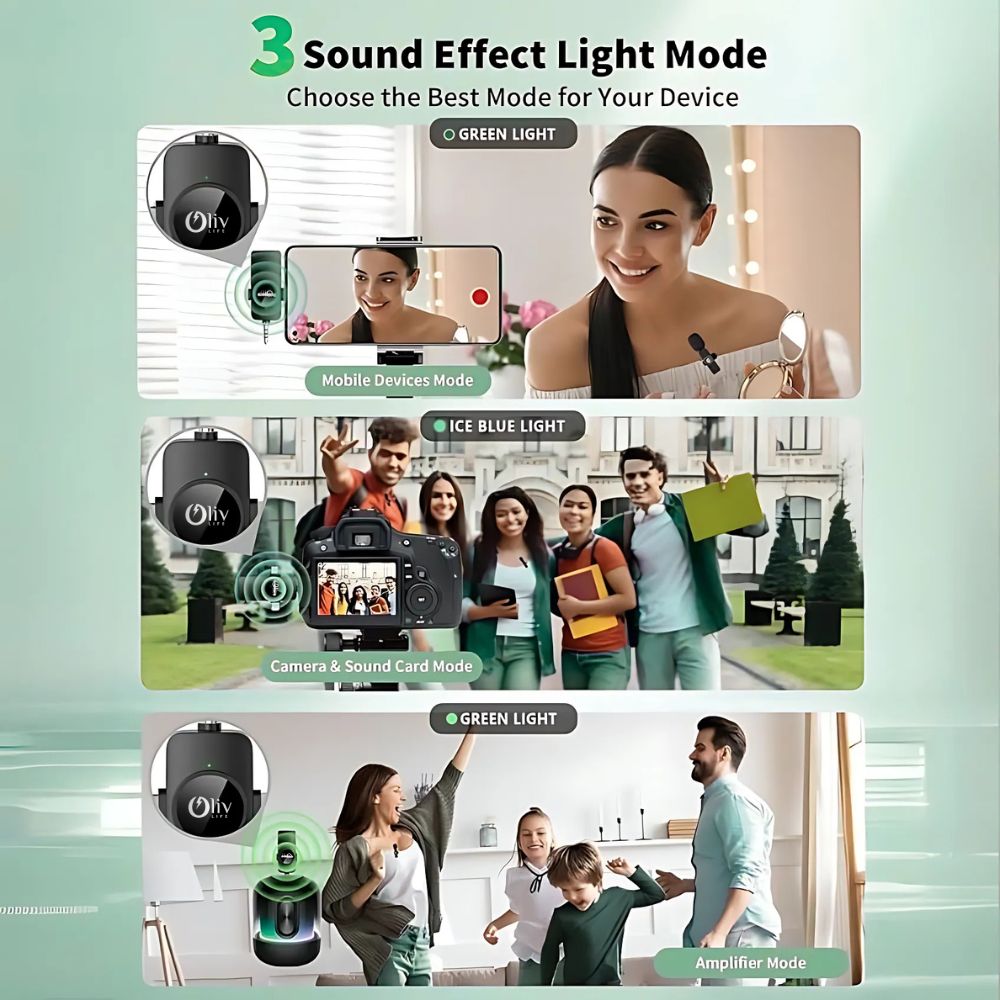 OlivLife clip-on lavalier mic with noise cancellation for YouTube vlogging 