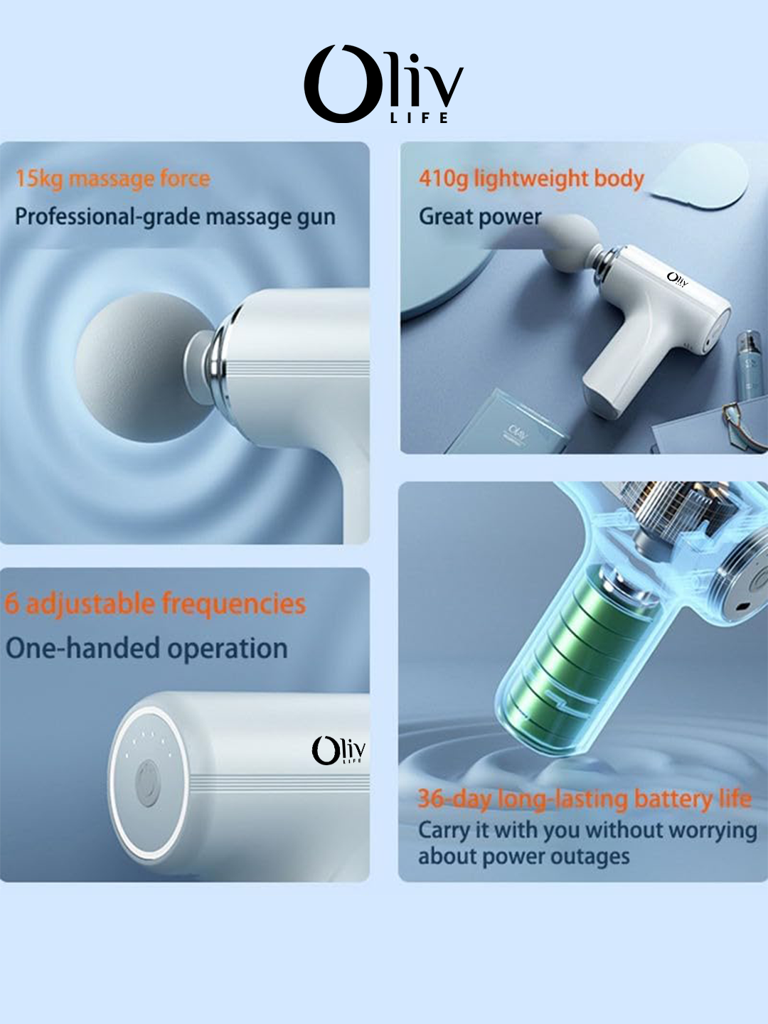 olivlife massage gun deep tissue 6 speed