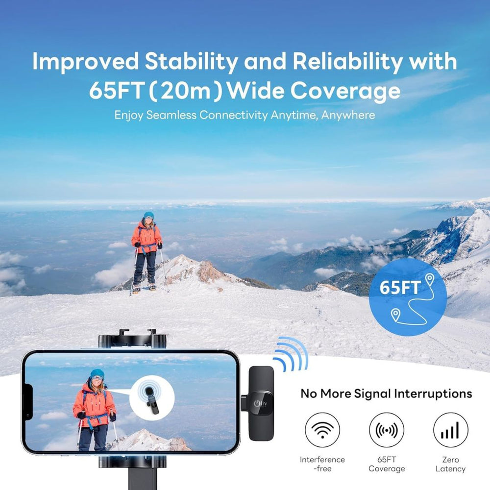 OlivLife wireless mic 20 metre range for presentations recording 
