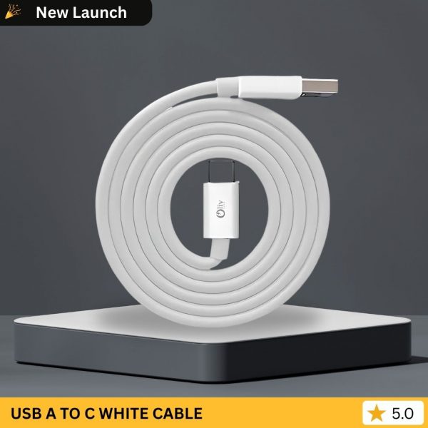 USB A TO C WHITE CABLE